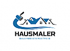 , Zeichen, Signet, Logo, Maler, Farbrolle, Haus, bunt, Logo