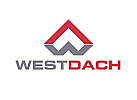 Zeichen, zweifarbig, Haus, Immobilie, Dach, W, Logo