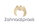 Zeichen, zweifarbig, Zeichnung, Zahn, Blume, Gold, Krone, Zahnarztpraxis, Logo