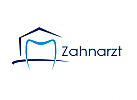 Zeichen, zweifarbig, Zeichnung, Zahn, Haus, Zahnarztpraxis, Logo