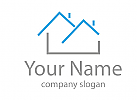 kologisch, Zweifarbig, Dcher, Huser, Dachdecker, Immobilien, Logo