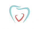 , zweifarbig, Zeichnung, Zahn, Herz, Zahnarztpraxis, Logo