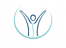 Zeichen, zweifarbig, Zeichnung, Mensch, Physiotherapie, Arztpraxis, Logo