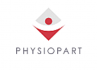 Zeichen, zweifarbig, Mensch, Physiotherapie, Logo