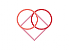 , zweifarbig, Kreise, Raute, Herz, Kardiologie, Logo