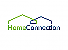 Zeichen, zweifarbig, zwei Huser, Immobilien, Verwaltung, Logo