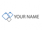 Zweifarbig, Zeichen, Rechtecke in blau und grau Logo