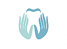 Zeichen, zweifarbig, Zeichnung, Zahn, zwei Hnde, Zahnarztpraxis, Logo