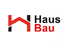 Zeichen, zweifarbig, Haus, Immobilie, Bau, b, H, Logo