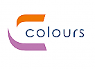 Zeichnung, zweifarbig, zwei Elemente, C Logo abstrakt