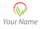 kologisch, Zweifarbig, Bltter, Pflanzen und Sonne Logo