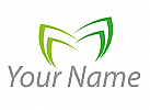 Zweifarbig, Vier Blätter, Pflanze Logo