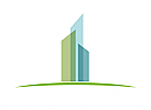Hochhaus, Skyline, Immobilien, Logo