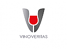 Wein, Glas, Vinothek, V, Logo