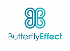 Zeichen, zweifarbig, Schmetterling, Butterfly Effect, B, E, Logo