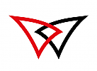 Zeichen, zweifarbig, Flügel, Hörner, Logo