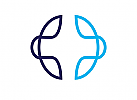 Zeichen, zweifarbig, Globus, G, Logo