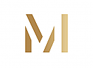 Zeichen, Zeichnung, M, Logo, Gold