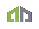 Zeichen, zweifarbig, Haus, Logo, minimalistisch