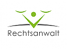 Zeichen, zweifarbig, Mensch, Waage, Rechtsanwalt, Logo