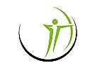 Zeichen, zweifarbig, Zeichnung, Bogen-Schtze, Physiotherapie, Logo