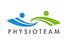 Zeichen, zweifarbig, zwei Menschen, Physiotherapie, Logo