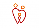 , zweifarbig, Herz, Familie, Arztpraxis, Logo