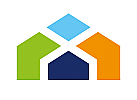 Zeichen, Haus, abstrakt, HAndwerk Logo