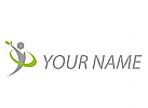 , ko-Medizin, Mensch, Person in Bewegung, Arzt, Heilpraktiker, Logo