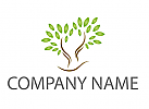 Baum und Lcheln, Grtner, Heilpraktiker, Bio, Vegan, Logo