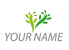 Zwei Pflanzen in grn, Grtner, Wellness, Logo