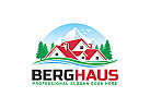 kologie, ko-Dorf, Haus, Immobilien, Berg, Dach, Dorf, Heim, Bergtourismus Logo