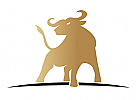 , zweifarbig, Stier, Logo, Gold