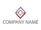 Zweifarbig, Zeichen, Zeichnung, Dreiecke in rot und grau Logo