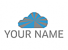 Zweifarbig, Zeichen, Zeichnung, Wolke in blau und grau, Cloud Computing, IT logo