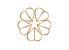 Herz, Stern, Gold, Linien Signet, Logo