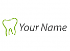 Ärzte Logo, Zahn in grün, Zahnmedizin und Zahnpflege Logo