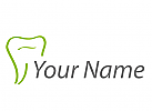 Ärzte Logo, Zahn in grün, Zahnarzt und Zahnpflege Logo