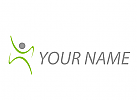 , komedizin, Zweifarbig, Person, Mensch in Bewegung, Orthopdie, Physiotherapie, Sportmedizin, Logo