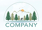 Logo mit einer Waldlandschaft