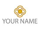 , kologisch, Viele Kreise, Wellen und Kugel in Gold Logo