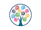 , Kreativ, Design, Spiralen, Baum, Logo