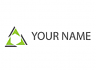 , Dreieck aus Pfeilen in grn und grau, Logo