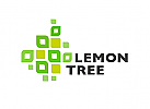 , Zitronen, Baum, Logo, abstrakt
