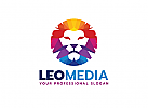 , Zeichen, Lion, Lwe, Knig, Polygon, bunt, Media, Marketing Logo