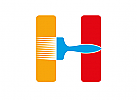 Maler Logo, H Logo, Pinsel Logo