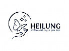 , Zeichen, Arzt, Wellness, Heilung, Therapie, Hand, Schmetterling, Spa, Erholungszentrum Logo