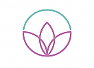 Lotusblume Logo, Kreis Logo, Linien, Arztpraxis Logo