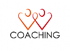 Zwei Menschen, Coaching, Herzen, Logo