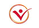 Mensch, Kreise, Hkchen, Checkmark, Coaching Logo
